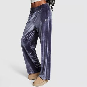 PINK velour track pants